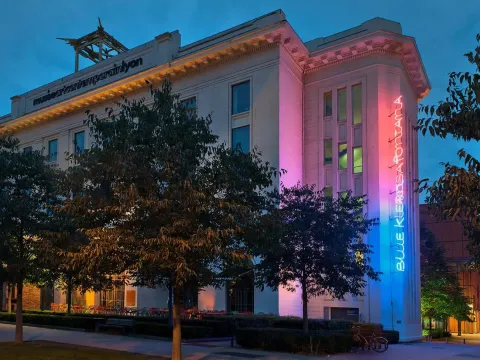 Blue Klein/Rosa Fontana de Maurizio Nannucci.